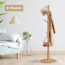 Carica l&#39;immagine nel visualizzatore di Gallery, edihome, Appendiabiti da Terra, in Legno, Attaccapanni, per Abiti, 8 Ganci, 172 x 38 x 38 cm, per Ingresso, Corridoio o Camera da Letto (legno)