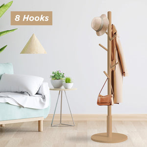 edihome, Appendiabiti da Terra, in Legno, Attaccapanni, per Abiti, 8 Ganci, 172 x 38 x 38 cm, per Ingresso, Corridoio o Camera da Letto (legno)