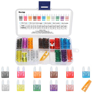 Rovtop 150pcs Mini Fusibili Auto +1Clip (2A 3A 5A 7.5A 10A 15A 20A 25A 30A... - Ilgrandebazar