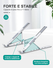 Carica l'immagine nel visualizzatore di Gallery, Babacom Supporto PC Portatile, Alluminio Ventilato Porta Notebook, Raffreddamento Regolabile Porta PC, Leggero Notebook Riser Compatibile con MacBook Air/PRO, Huawei Matebook D/Altri 10-15.6” Tablet