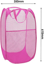 Carica l'immagine nel visualizzatore di Gallery, WD&amp;CD Set di 2 Portabiancheria Pieghevole, Cesto per Biancheria con Manici, Borse Organizer per Vestiti Sporco, Giocattoli, Bagno, Camera da lettoGiochi, Accessori, Rosa Rossa