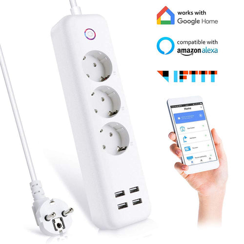 Ciabatta WiFi Intelligente Multipresa a 3 AC+ 4 USB Controllo Multipresa, A - Ilgrandebazar