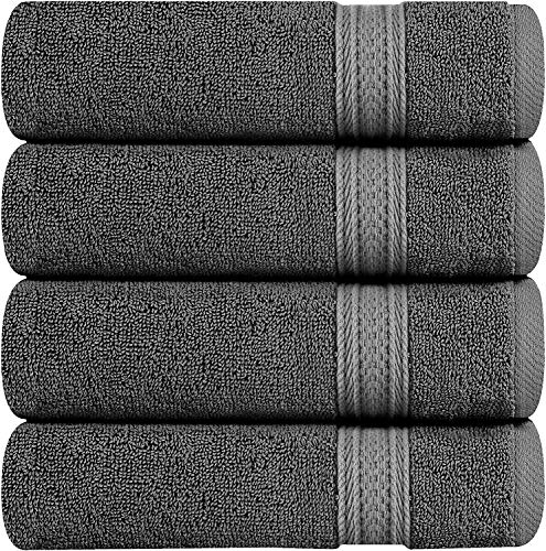 Utopia Towels - 4 Asciugamani mani 700 g/mq (41 x 71 cm, Grigio) Grigio - Ilgrandebazar