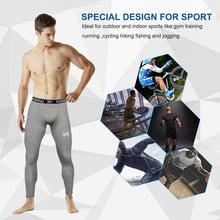 Carica l&#39;immagine nel visualizzatore di Gallery, MEETYOO Leggings Uomo, Calzamaglie Sportive Pantaloni Fitness L, Grigio-2 - Ilgrandebazar