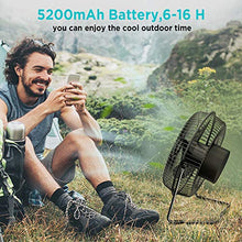 Carica l&#39;immagine nel visualizzatore di Gallery, EasyAcc Ventilatore USB, 8 Pollici 8 Con batteria, Nero