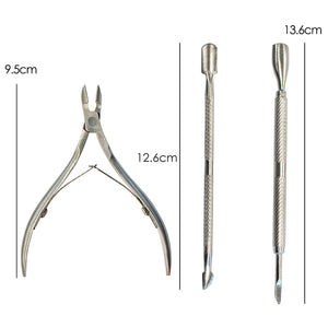 TRIXES Kit per la cura delle cuticole - 3 Pezzi - Taglia Grigio - Ilgrandebazar