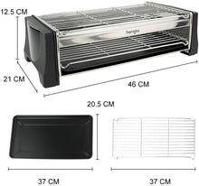 Carica l&#39;immagine nel visualizzatore di Gallery, HengBO Griglia Elettrica BBQ Senza Fumo, Barbecue da Tavolo Piastra Grill Elettrico Doppio Strato con Vassoio Raccogli Olio per Party Riunione di Famiglia in Balcone e Giardino per 6 Persone - 2000W