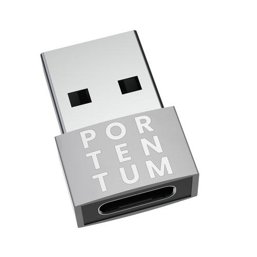 PORTENTUM adattatore USB c USB a - USB C Femmina a USB Maschio, Velocità 2.0, 480 MB, corpo premium in zinco ad alta resistenza al calore - adattatore USB a Tipo C di soli 4 grammi