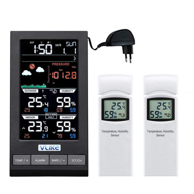 VLIKE Stazione Meteo con 2 Sensore Esterno Wireless Controllo Radio... - Ilgrandebazar