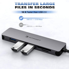 Carica l&#39;immagine nel visualizzatore di Gallery, Hub USB C Adattatore Multiporta 7 in 1 C Portatile 6-1, Grigio