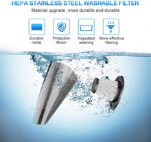 Carica l'immagine nel visualizzatore di Gallery, RIKIN Aspirabriciole Senza Fili Aspirapolvere Portatile Potente 7000PA 120W 12V Aspirapolvere Ricaricabile Filtro HEPA Umido e Secco con illuminazione a LED per Auto Ufficio Casa