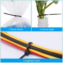 Carica l&#39;immagine nel visualizzatore di Gallery, CNSSKJ, 1000 fascette in plastica per cablaggio, autobloccanti Nero