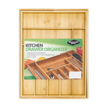 Carica l'immagine nel visualizzatore di Gallery, Dynamic Gear Bambù portaposate da cassetto, espandibile a 7 scomparti porta posate cucina cassetto, sistema organizer posate da cassetto del cassetto per posate e vassoi per utensili da cucina