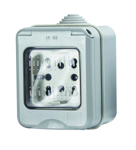 4Box 4B H21 Contenitore Ip55 Completo di Presa Side, 250 V, Grigio - Ilgrandebazar