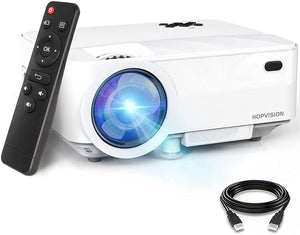 VILINICE HOPVISION Mini Proiettore 1080P Full HD,Video Proiettore Portatile 6500 Lumen con Display da 240”,Proiettore LCD per 90000 ore,Compatibile con HDMI/AV/USB/SD/VGA