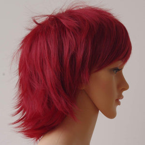 Parrucca Corta Rossa Donna Uomo Parrucche Sintetiche Cosplay Rosso Borgogna - Ilgrandebazar