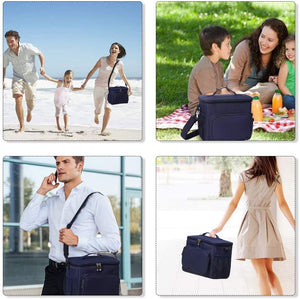esonmus Borsa Termica Pranzo, Borse Frigo Piccola Cibo Alimentazione con Grande capacità e Maniglia Durevole Lunch Box per Campeggio Lavoro Scuola Picnic 10L (Blu)