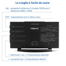 Carica l&#39;immagine nel visualizzatore di Gallery, YISSVIC Sveglia Digitale da Comodino 6.5 Pollici Schermo LED 2 Suoni Bianco - Ilgrandebazar