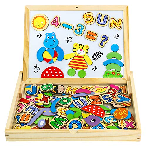 Puzzle Magnetico Legno Giocattolo di Bambini con Double Face White
