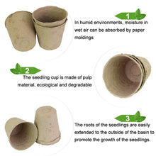 Carica l&#39;immagine nel visualizzatore di Gallery, DECARETA 100 Pezzi Vasi Biodegradabili Vasetti di Torba con 100 8 * 8cm - Ilgrandebazar