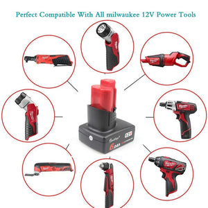Waitley 12V 6.0Ah/6000mah Milwaukee M12 Li-Ion Batteria di ricambio Per 6.0Ah - Ilgrandebazar