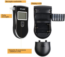 Carica l'immagine nel visualizzatore di Gallery, Drivaid Etilometro Portatile Digitale, Alcool Test Professionale con Schermo LED Display, Breath Analyzer incluir 20 Boccagli, 3 x batterie AAA incluseSensore Semiconduttore