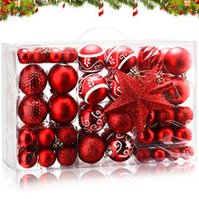 Carica l'immagine nel visualizzatore di Gallery, Amzeeniu Palline di Natale Set di 101Palle Albero di Natale Palline decorative Plastica Ornamenti Decorazione Regali Dell'albero Natale Infrangibili per Nozze Feste Decorazioni Albero di Natale rosso