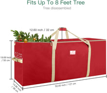 Carica l&#39;immagine nel visualizzatore di Gallery, Housolution Borsa Portaoggetti per Albero di Natale, Custodia per Alberi Smontati Fino a 8 Piedi, Sacca Borsa in Oxford 600D con Manici a Fibbia e Doppia Cerniera per Alberi Artificiali, Rosso + Oro