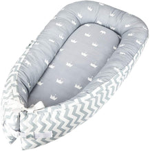 Carica l&#39;immagine nel visualizzatore di Gallery, Luchild Baby Nest Riduttore Per Letto Culla Sacco Nanna Punto Tondo Grigio