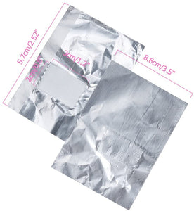 Lictin 200PCS Remover Foil Wraps del Rimuovere smalto gel per Unghie, Fogli di Alluminio per Rimuovere lo Smalto,Nail wraps di tamponi di cotone + Spingi Cuticole Professionale