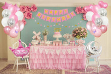 Carica l'immagine nel visualizzatore di Gallery, Decorazioni per Feste di Compleanno con Cake Topper DIY, Happy Birthday Banner di Buon Compleanno, Rosa Palloncini con Coriandoli con Lettere, per Ragazza Compleanno Decorazioni Feste