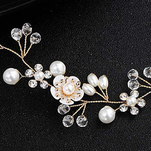 INTVN Copricapo da sposa Fiori Perle Strass Fascia per Capelli Accessori per... - Ilgrandebazar