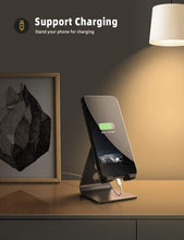 Carica l'immagine nel visualizzatore di Gallery, Lamicall Supporto Telefono Regolabile, Dock Telefono - Universale Supporto Dock per Phone 11 PRO, XS Max, XS, X, XR, 8, 7, 6 Plus, Samsung S10 S9 S8 S7 S6, Huawei, Scrivania, Altri Smartphone - Nero
