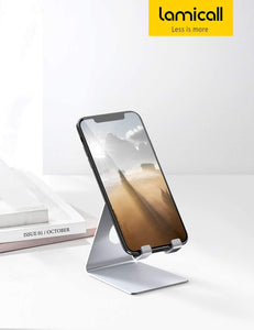 Lamicall Supporto Telefono, Dock Telefono : Universale Supporto Dock per Phone XS XS Max XR X 8 7 6 6S Plus 5 5S 4 4S, Huawei, Samsung S9 S8 S7 S6 S5 S4 S3, Scrivania, Altri Smartphone - Argento