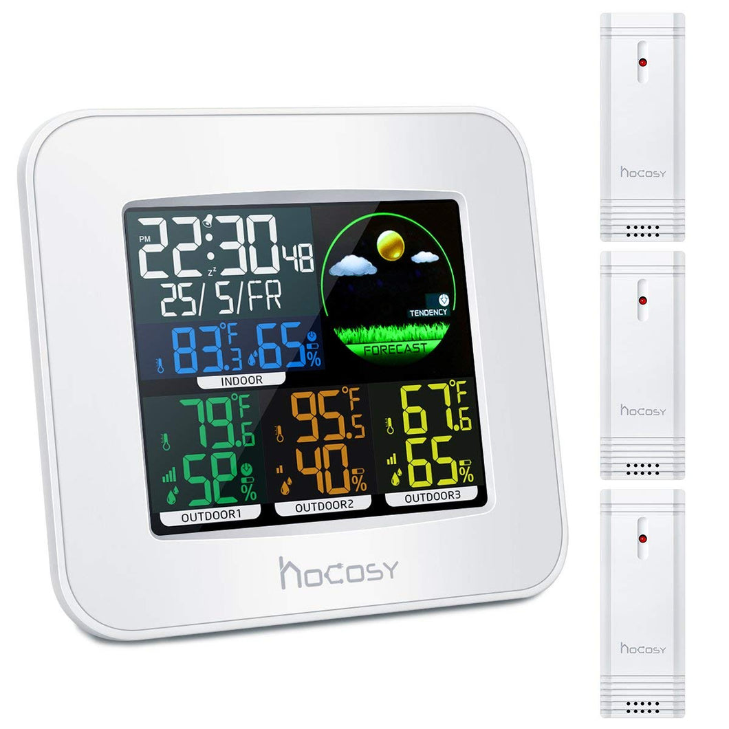 HOCOSY Stazione Meteo con 3 Sensore Esterno, Meteorologica Sensor - Ilgrandebazar