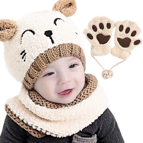 Gifort Bambino Cappello Inverno Sciarpa e Guanti 3 Pezzi/Set, Infantile... - Ilgrandebazar