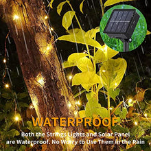 Carica l'immagine nel visualizzatore di Gallery, owwasd [2 pezzi Catena luminosa solare per esterni, 14 m, 120 LED, per esterni, resistente alle intemperie, per balcone, alberi, terrazze, matrimoni, feste, giardino (Bianco caldo)