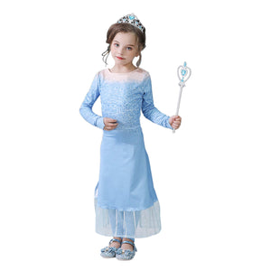 Vicloon Elsa Frozen Costume, 2pcs Blu Principessa Costume Vestito Elsa...