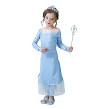 Carica l&#39;immagine nel visualizzatore di Gallery, Vicloon Elsa Frozen Costume, 2pcs Blu Principessa Costume Vestito Elsa...