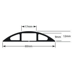 D-Line CC-2 | Canalina Cavi | Pavimento | 1,8m Lunghezza, Grigio - Ilgrandebazar