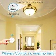 Carica l&#39;immagine nel visualizzatore di Gallery, Paio Interruttore per Luce Senza Fili, LoraTap 2pz Interruttori Remoto con Base Magnetica + 1 Ricevitore a Relè, Telecomando 200m 230V, On/Off Switch Wireless per Lampade e Apparecchi Elettrici