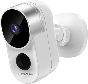 Lemnoi Telecamera WiFi Esterno Batteria con 10000mAh,Telecamere da Esterno a Batteria 1080p,Rilevamento del Movimento PIR,Visione Notturna,Audio Bidirezionale,Impermeabile IP66