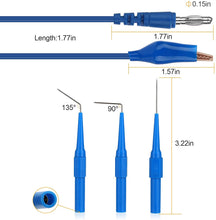Carica l'immagine nel visualizzatore di Gallery, Kit sonda posteriore Set di puntali posteriori per autoveicoli 15Pcs Perni sonda posteriori 30V 5Pcs Cavi di prova con clip a coccodrillo da 4 mm per test di riparazione auto