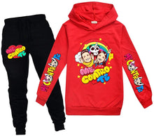 Carica l'immagine nel visualizzatore di Gallery, COOLGIRL Youtuber Lui e Sofi Ragazze dei Ragazzi con Cappuccio Top Set di Pantaloni con Cappuccio e Felpa Felpa con Cappuccio Cappuccio Sport All'Aperto Felpa
