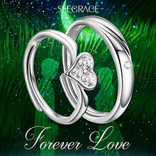 Carica l&#39;immagine nel visualizzatore di Gallery, SHEGRACE Coppia di Anelli in Argento Sterling 925 con Zirconi 3A, Anello A4 - Ilgrandebazar