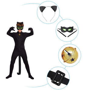 URAQT Costume Cat Noir, Ladybug Noir Classic per M, M 4-6 Anni - Ilgrandebazar