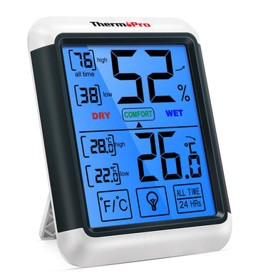 ThermoPro TP55 Termometro Igrometro Digitale da Interno 1 pezzo, Weiß+grau - Ilgrandebazar