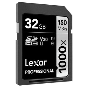 Lexar Schede Professional 1000x 32GB SDHC UHS-II 32GB, Nero - Ilgrandebazar