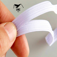 Carica l'immagine nel visualizzatore di Gallery, dac Elastico per Cucito 10 M o 5 M Elastico Piatto per Mascherine Bianco Nero 5 mm Piatto Fatto in Italia (10 Metri Bianco)