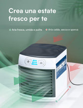 Carica l'immagine nel visualizzatore di Gallery, Homitt Mini Raffreddatore D'aria, Personale Condizionatori Evaporativoa 3 Velocità 8 LED Colori, 500ML Serbatoio D'acqua, Cavo USB, Air Cooler per Casa, Ufficio e Auto